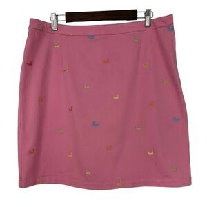 DUCK Head Pink Embroidered Mini Skirt Size 10 Excellent Condition